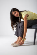 Load image into Gallery viewer, Cracked-Effect Ballet Flat-beige