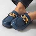 Load image into Gallery viewer, Chain-Detail Clog-dark blue