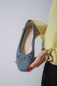 Load image into Gallery viewer, The Textured Ballet Flat-blue