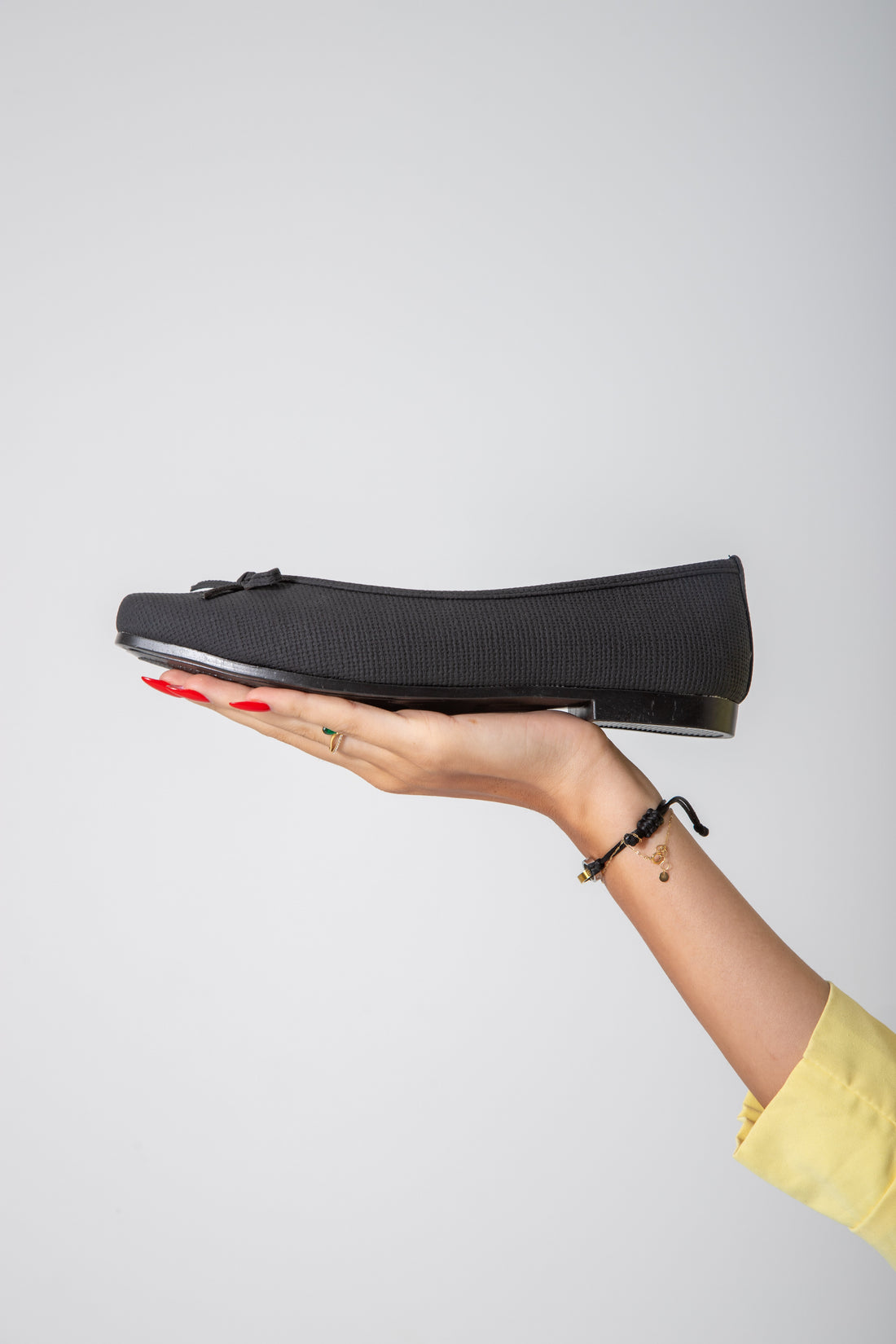 The Textured Ballet Flat-black