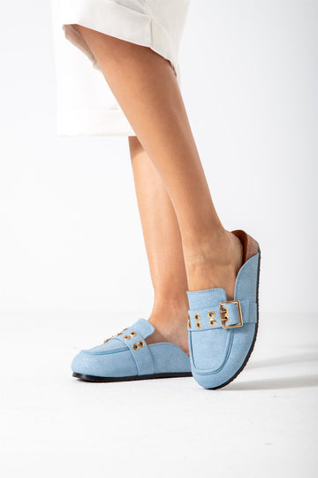 The Riviera Loafer Mule-blue