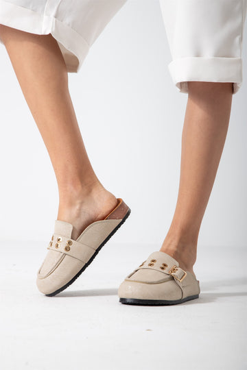 The Riviera Loafer Mule-beige