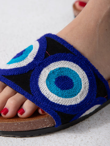 Eyelet Pattern Slip-On Slides