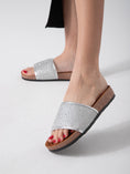 Load image into Gallery viewer, Sparkle Band Cork Slides - silver