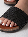 Load image into Gallery viewer, Braided Glam Slides - black