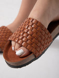 Load image into Gallery viewer, Braided Glam Slides - camel