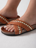 Load image into Gallery viewer, Twisted Shine Slip-ons - camel