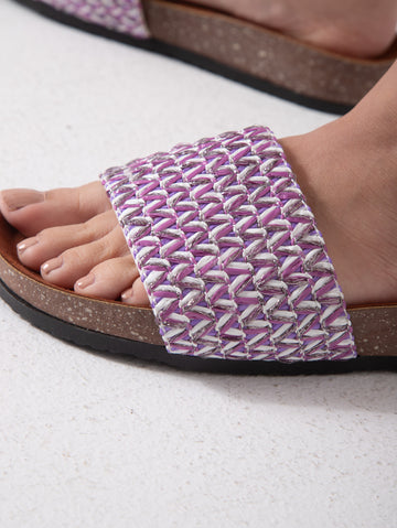 Lustro Weave Slide - purple