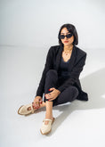 Load image into Gallery viewer, Patent T-Strap Pointed Mules-BEIGE