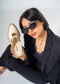 Load image into Gallery viewer, Patent T-Strap Pointed Mules-BEIGE
