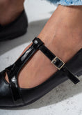 Load image into Gallery viewer, Pointed-Toe T-Strap Mary Jane Flats-BLACK