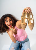 Load image into Gallery viewer, Elegant Buckled T-Strap Flats-CAFFE