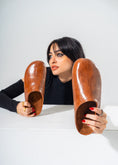 Load image into Gallery viewer, Embossed Croc-Effect Comfort Clogs-CAMEL