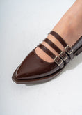Load image into Gallery viewer, Patent Multi-Strap Buckle Flats-BROWN