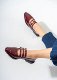 Load image into Gallery viewer, Patent Multi-Strap Buckle Flats-MAROON
