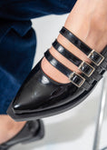 Load image into Gallery viewer, Patent Multi-Strap Buckle Flats-BLACK