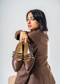 Load image into Gallery viewer, Pointed-Toe Triple Strap Flats-BROWN