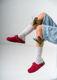 Load image into Gallery viewer, Ring Detail Suede Clogs-RED