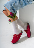 Load image into Gallery viewer, Ring Detail Suede Clogs-RED