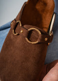 Load image into Gallery viewer, Ring Detail Suede Clogs-BROWN