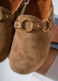 Load image into Gallery viewer, Ring Detail Suede Clogs-CAFFE