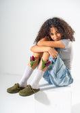 Load image into Gallery viewer, Ring Detail Suede Clogs-OLIVE