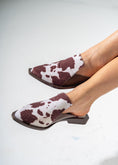 Load image into Gallery viewer, Angular Textured Slip-On Mules-BROWN