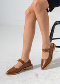 Load image into Gallery viewer, The Sculpted Mary Jane Flats-CAMEL