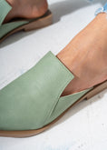 Load image into Gallery viewer, Architectural Cut-Out Pointed Toe Mules-GREEN