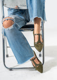 Load image into Gallery viewer, Elegant Buckled T-Strap Flats-OLIVE