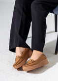Load image into Gallery viewer, Buckle Comfort Wedges -camel