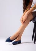 Load image into Gallery viewer, Toe Slip-On Flat-dark blue