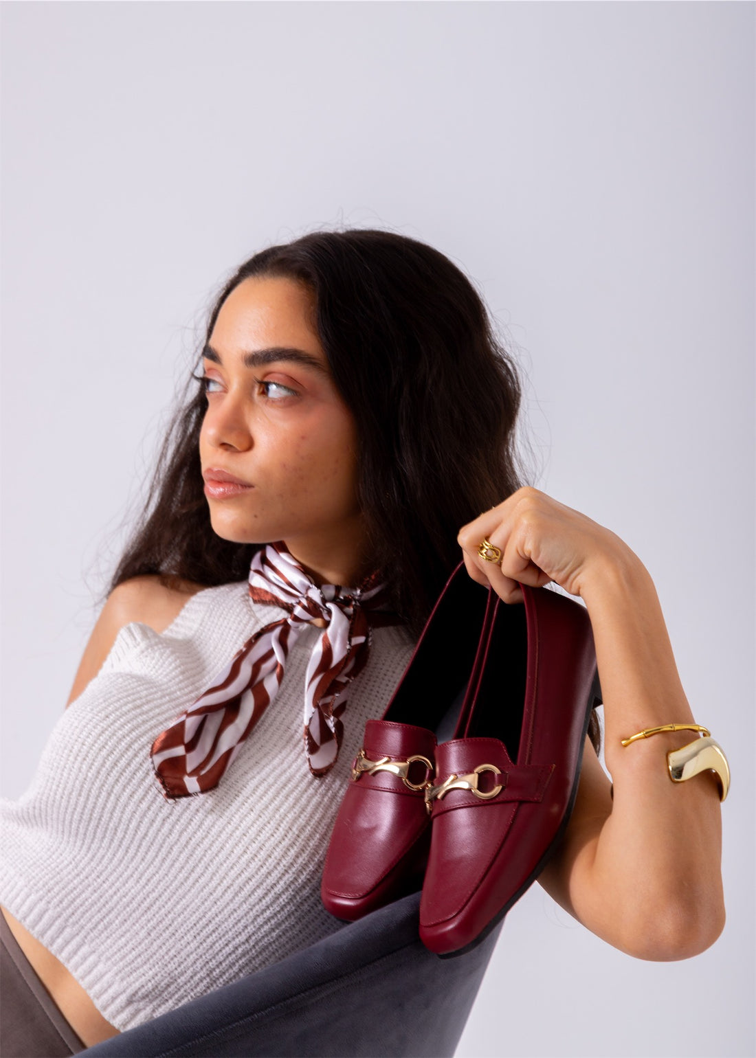 Classic Buckle Flats-marron