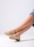 Load image into Gallery viewer, Shimmer Mary Flats-beige