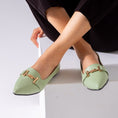 Load image into Gallery viewer, The Audrey Buckle Flat-mint green