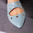 Load image into Gallery viewer, Studded Pointed Backless Mule-baby blue