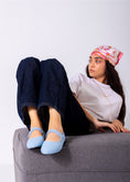 Load image into Gallery viewer, Shimmer Mary Flats-blue