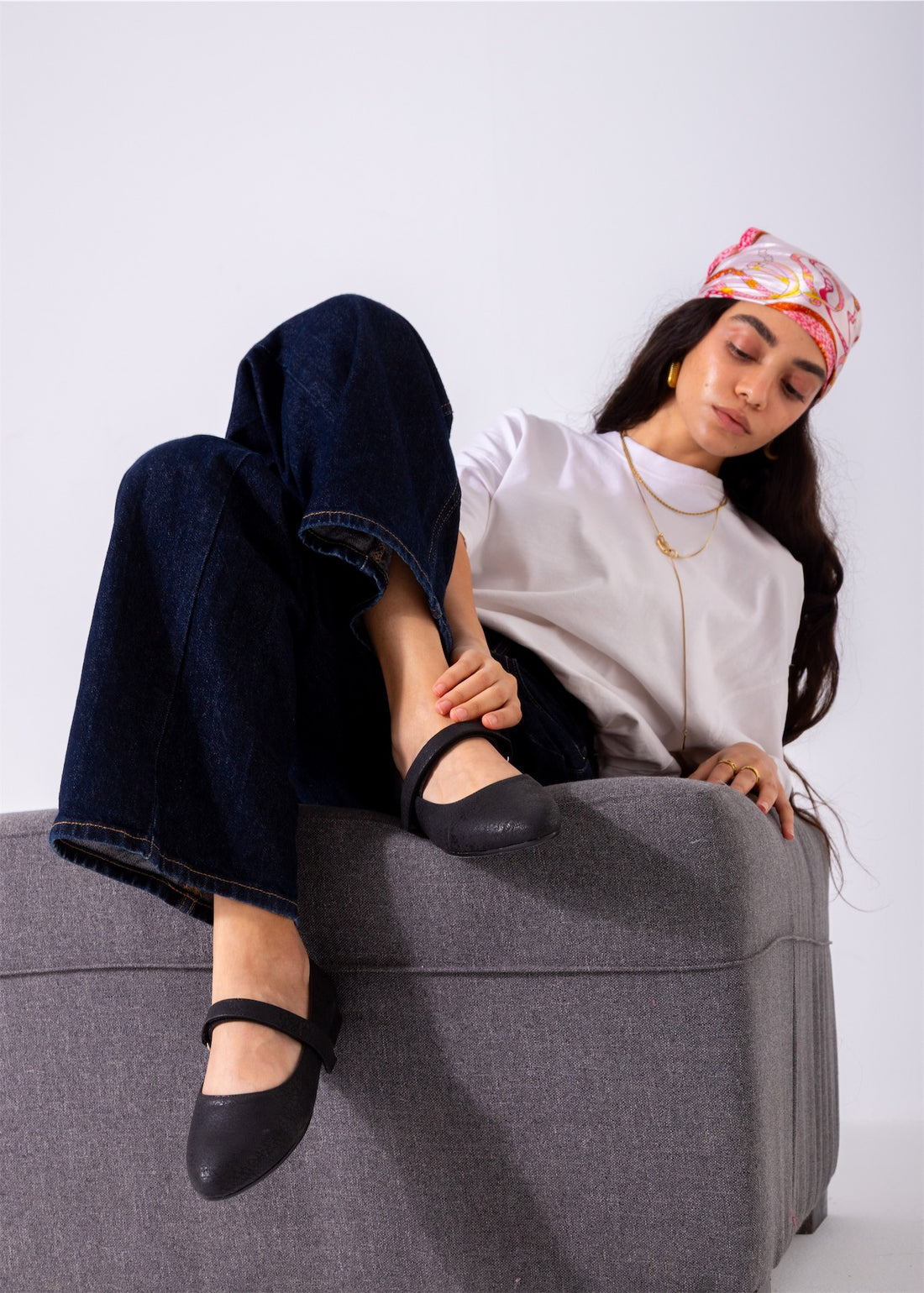 Shimmer Mary Flats-black