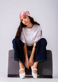 Load image into Gallery viewer, Shimmer Mary Flats-white