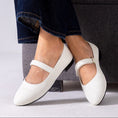 Load image into Gallery viewer, Shimmer Mary Flats-white