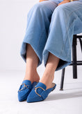 Load image into Gallery viewer, Velvet D Mule-blue