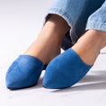 Load image into Gallery viewer, Pointed Toe Suede Mules-blue