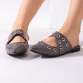 Load image into Gallery viewer, Studded Pointed Backless Mule-gary