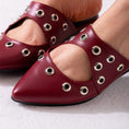 Load image into Gallery viewer, Studded Pointed Backless Mule-marron