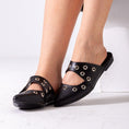 Load image into Gallery viewer, Studded Pointed Backless Mule-black