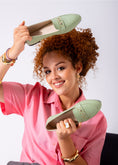 Load image into Gallery viewer, Pointed Stud Detail Flats-mint green