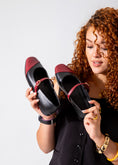 Load image into Gallery viewer, Two-Tone Strappy Flat-marron
