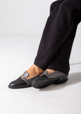 Load image into Gallery viewer, Two-Tone Horsebit Flat-gray