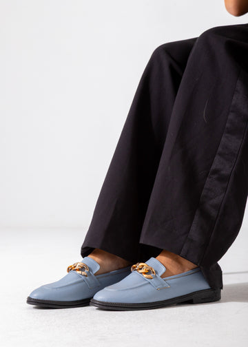 Grain-Textured Loafer-baby blue