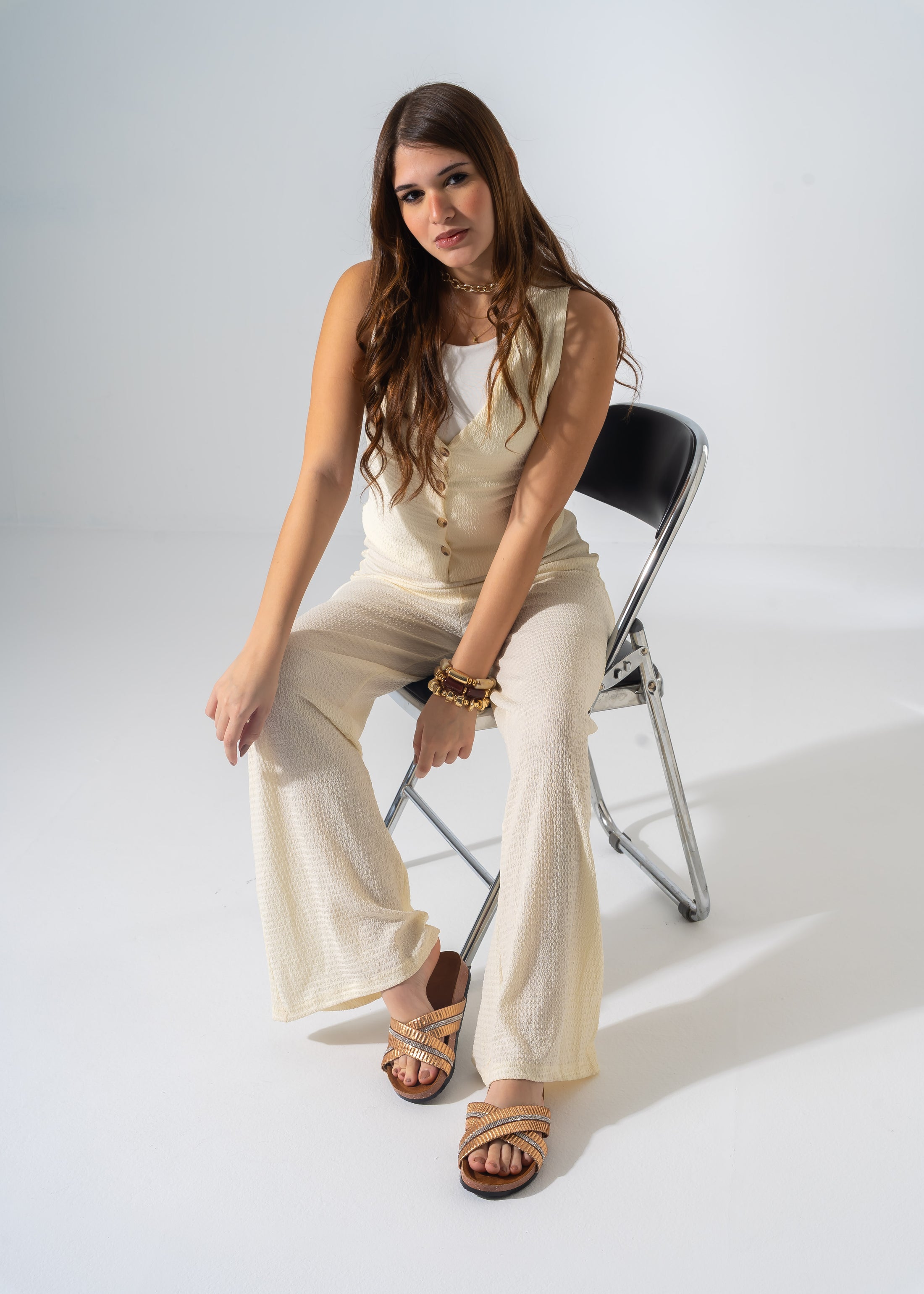 Starlight Criss-Cross Slipper - GOLD